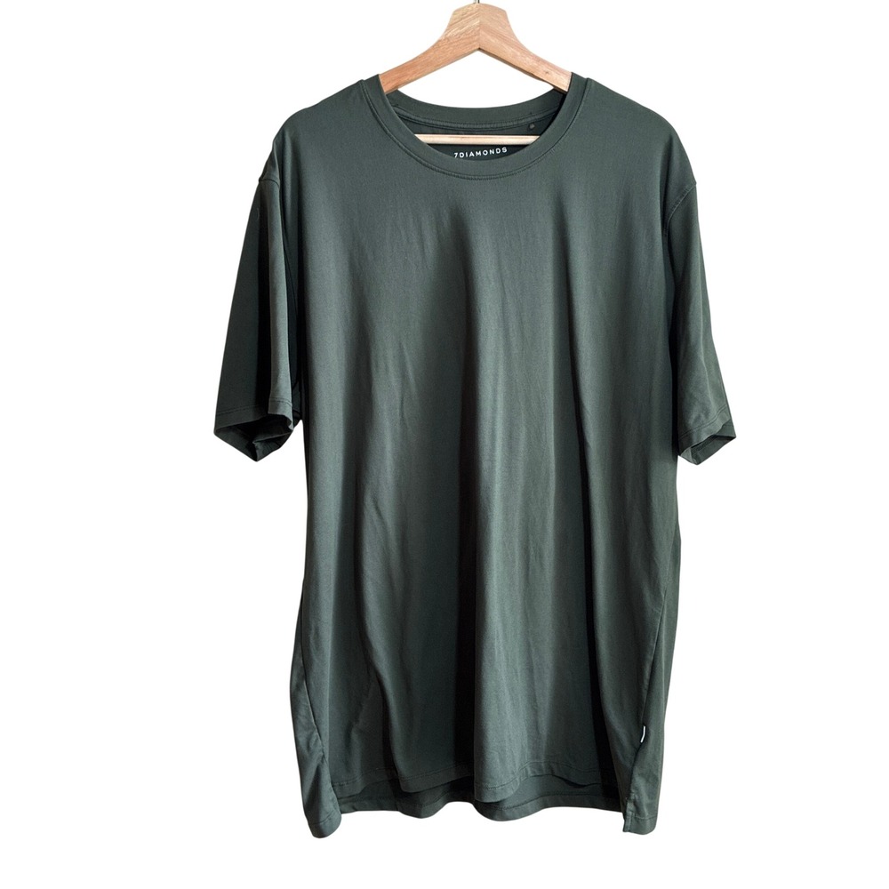 7Diamonds Core Tee Shirt XXLT Olive Green Mens Tall Recycled Stretch